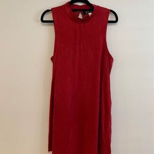 Women’s crimson/burgundy red velvety tunic dress